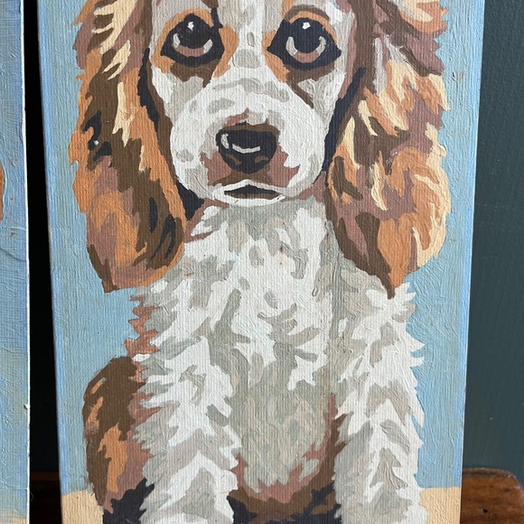 Vintage 70s Paint By Number Spaniel Beagle Dog Paintings - Picture 6 of 10